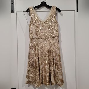 Beautiful gold sequins dress, size 6.